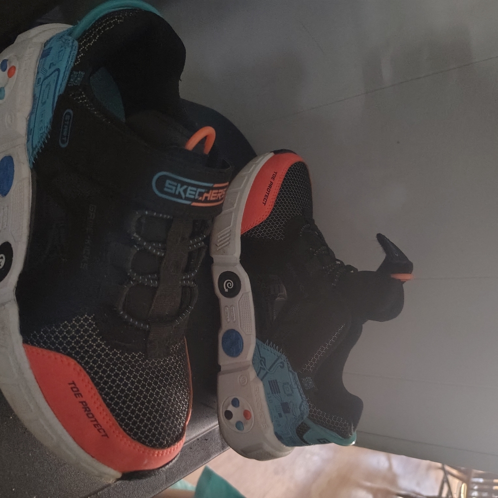 Skechers Kids' Black and Orange Sneakers